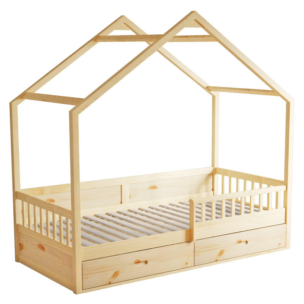 Montessori posteľ, 90x200, prírodná, masív, BIANKA